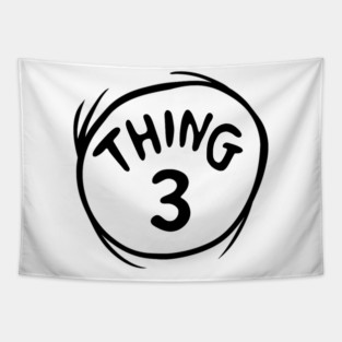 Thing 3 Logo Tapestry