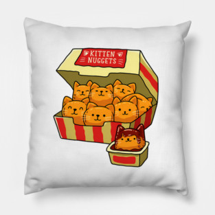 Kitten Nuggets Funny Cat Food Box Pillow