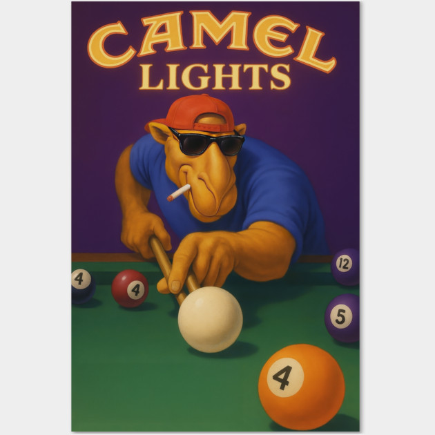 Joe Cool Camel Lights Pool Shark Shirt Wall Art by Shit Post Hero