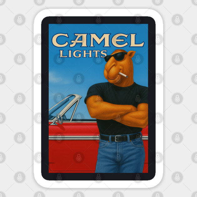 Joe Camel Lights Muscle Car Shirt Sticker by Shit Post Hero