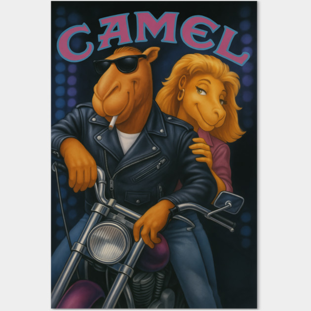 Joe Camel Biker Couple Night Out Shirt Wall Art by Shit Post Hero