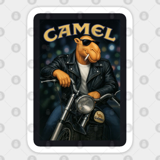 Joe Camel Biker Rebel Shirt Sticker by Shit Post Hero