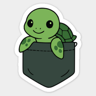 Cute Baby Sea Turtle Pocket Pal Ocean Animal Fun Sea Turtle Sticker