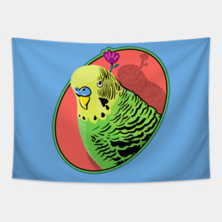 Cute Colorful Parakeet Tapestry