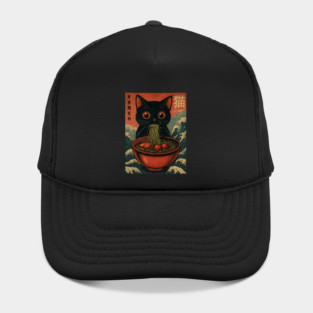 Ramen Cat Japanese Noodle Parody Hat