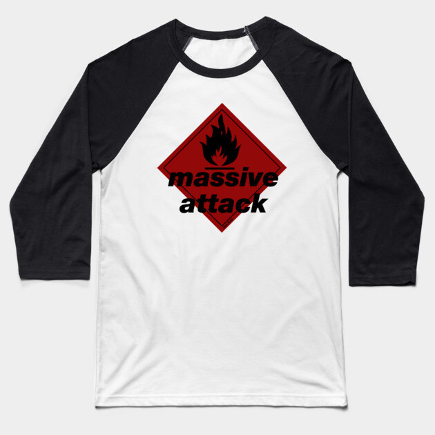 Massive Attack Fan Art Baseball T-Shirt by Timeless Chaos