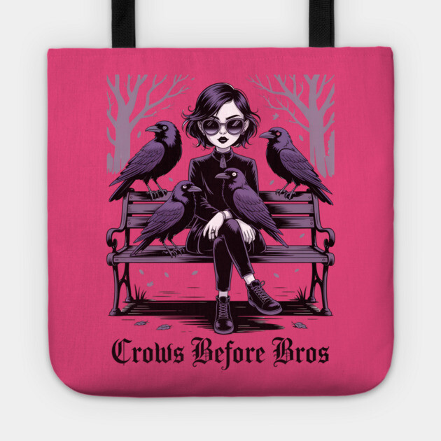 Crows Before Bros Tote by Silly Me Studio