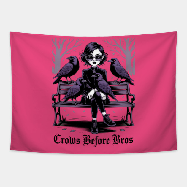 Crows Before Bros Tapestry by Silly Me Studio