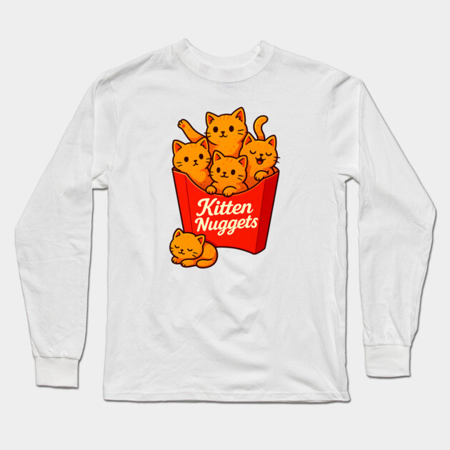 Kitten Nuggets Long Sleeve T-Shirt by Silly Me Studio