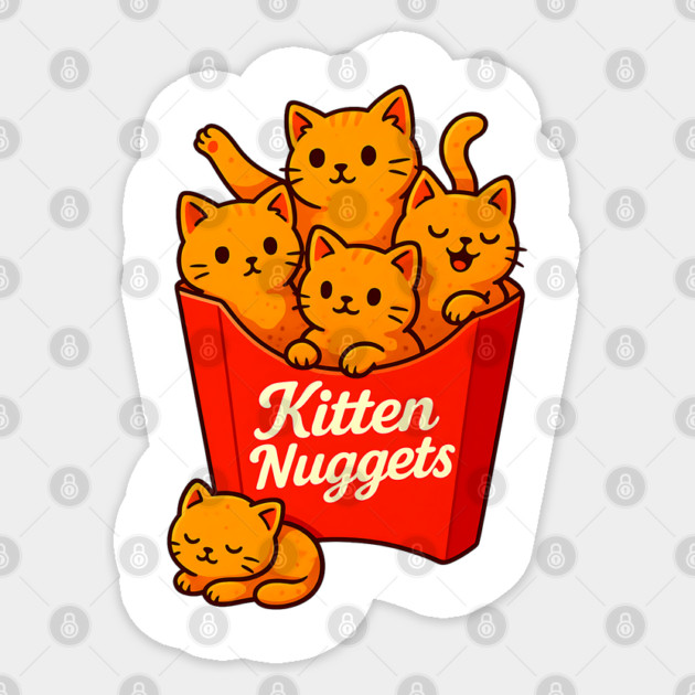Kitten Nuggets Sticker by Silly Me Studio