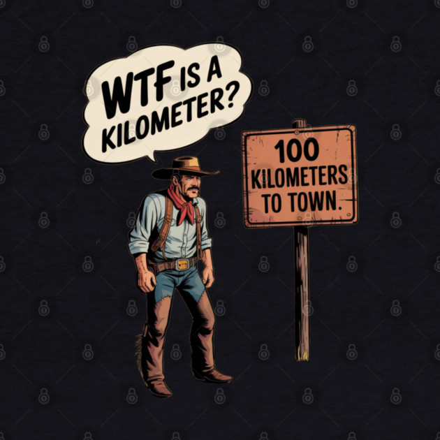 WTF Is A Kilometer Cowboy by Silly Me Studio