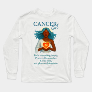 Cancer Girl Magic – Intuitive Black Woman Zodiac Long Sleeve T-Shirt