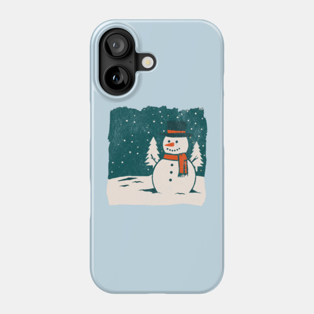 Vintage Snowman in a Winter Forest Phone Case by DonWillisJrArt