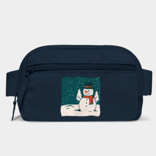Vintage Snowman in a Winter Forest Bag