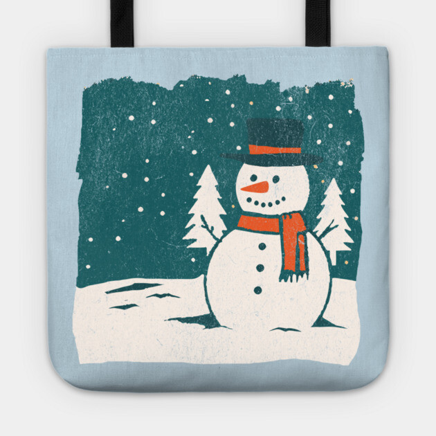 Vintage Snowman in a Winter Forest Tote by DonWillisJrArt