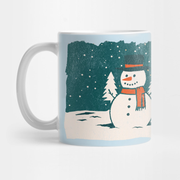 Vintage Snowman in a Winter Forest by DonWillisJrArt