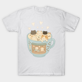 Bubble Tea Cat Lounge T-Shirt