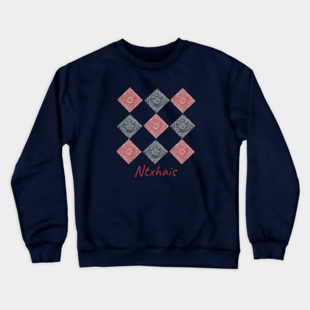 Ntxhais – Blossoming Hmong Beauty in Pattern Crewneck Sweatshirt by Pimcolle