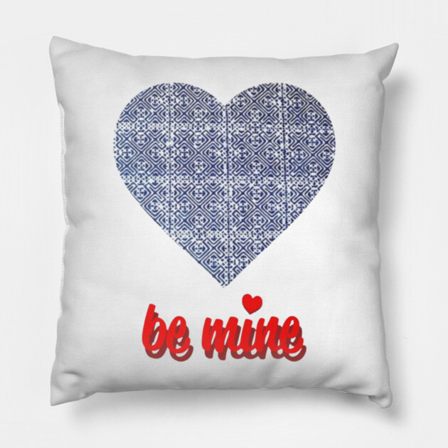 Be Mine – Indigo Heart with Hmong Spirit Pillow by Pimcolle