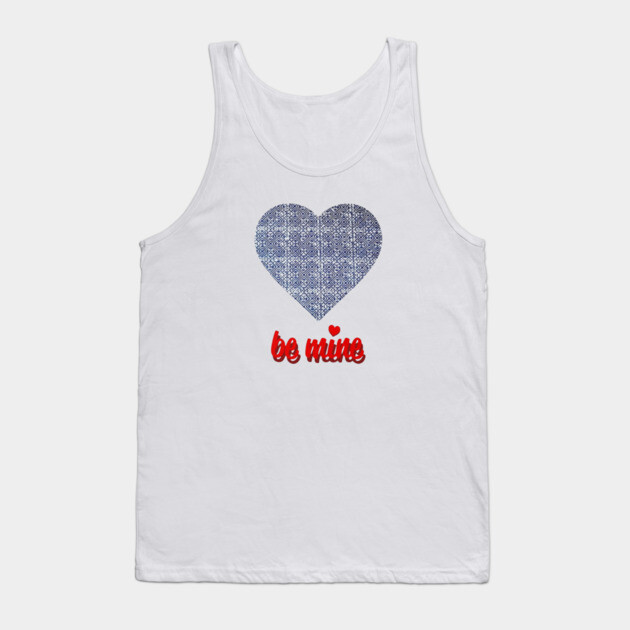 Be Mine – Indigo Heart with Hmong Spirit Tank Top by Pimcolle