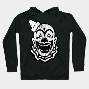 Monochrome Clown distressed Hoodie