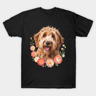 Goldendoodle Mom Golden Doodle Dog Lover Flowers Cute T-Shirt