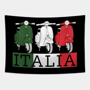 Italy Italian Flag Scooter Vespa Moped Rider Tapestry