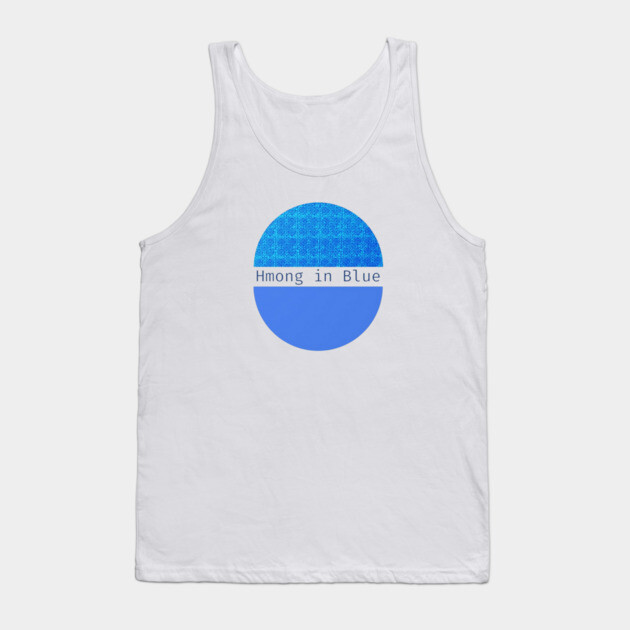 Hmong in Blue – Modern Minimalism Meets Tribal Heritage Tank Top by Pimcolle