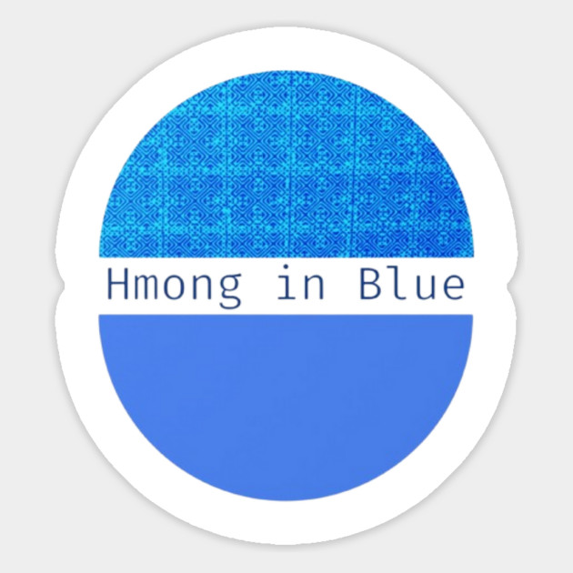 Hmong in Blue – Modern Minimalism Meets Tribal Heritage Magnet by Pimcolle