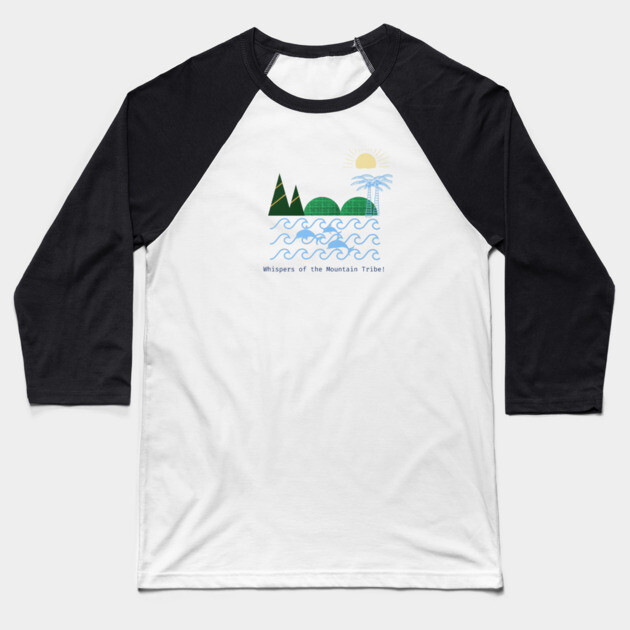 Whispers of the Mountain Tribe – Echoes in Green Baseball T-Shirt by Pimcolle