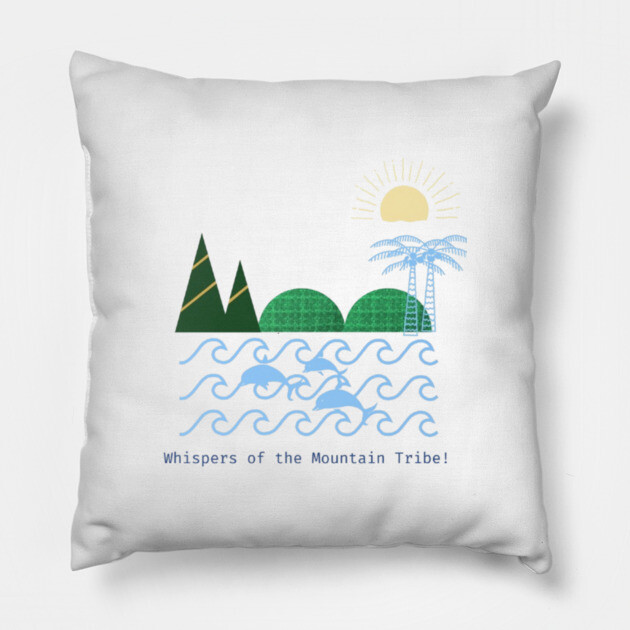 Whispers of the Mountain Tribe – Echoes in Green Pillow by Pimcolle