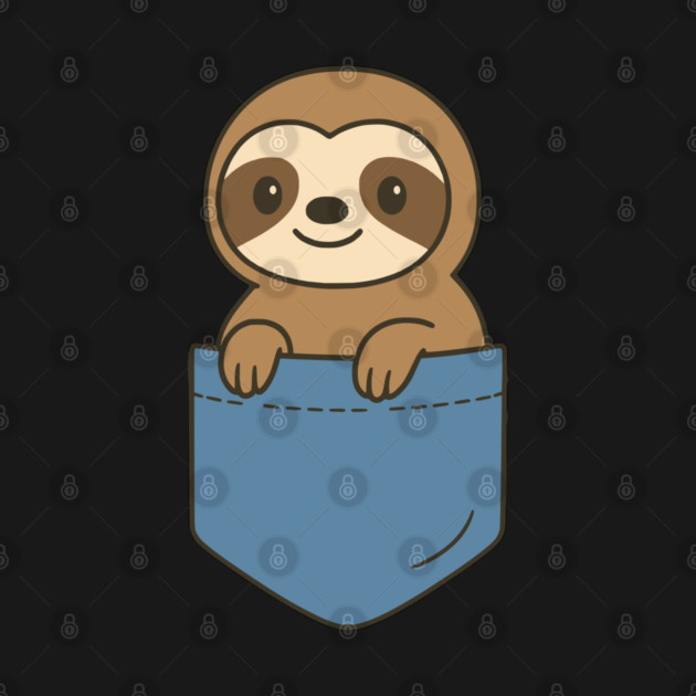Funny Baby Sloth Pocket Pal Cute Lazy Animal Sloth Vibe by Yesteeyear