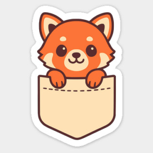 Cute Red Panda Pocket Pal Funny Forest Animal Art Magnet