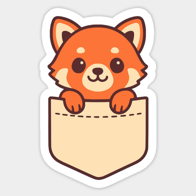 Cute Red Panda Pocket Pal Funny Forest Animal Art Magnet by Yesteeyear