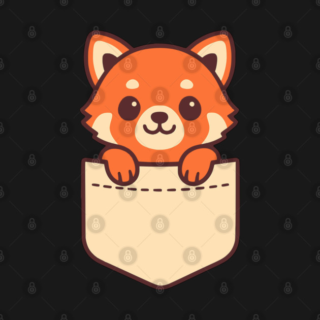 Cute Red Panda Pocket Pal Funny Forest Animal Art by Yesteeyear