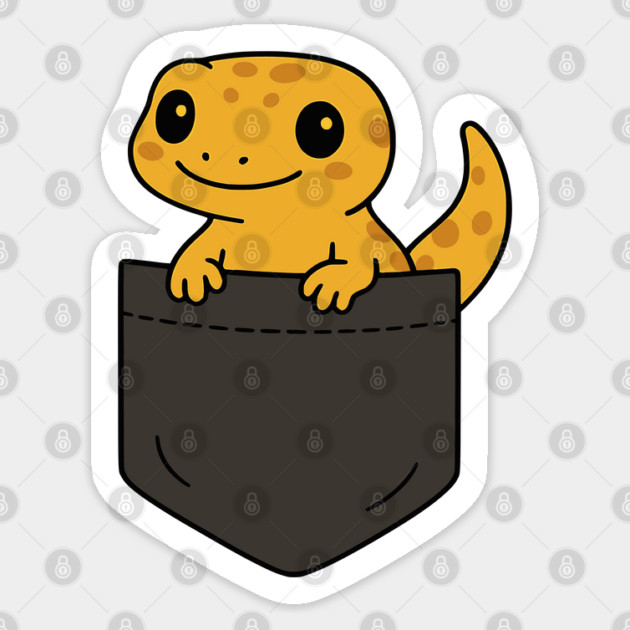 Funny Gecko Pocket Pal Reptile Lover Cute Lizard Art Sticker by Yesteeyear