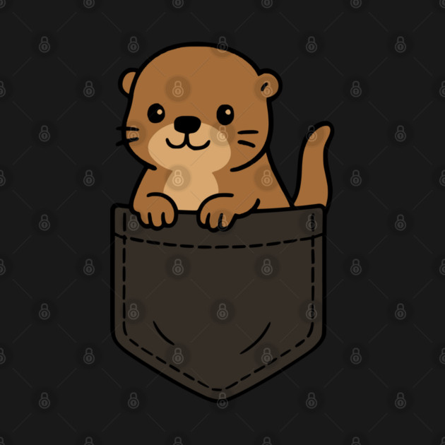 Cute Baby Otter Pocket Pal Funny Aquatic Animal Otter by Yesteeyear