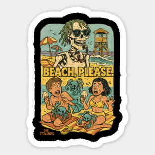 Beach Please Sticker