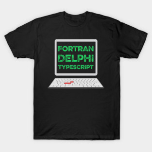 On the evolution of computer languages in a tech-bro landscape. T-Shirt