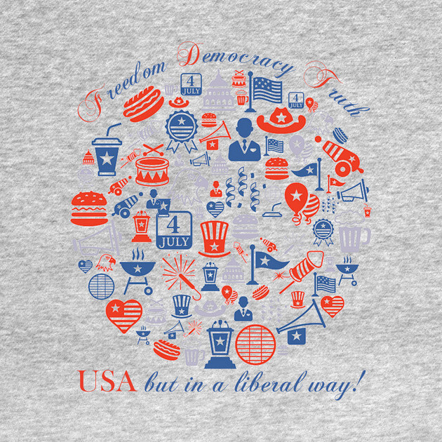 Freedom Democracy Truth USA but in a Liberal Way by casualteesinc