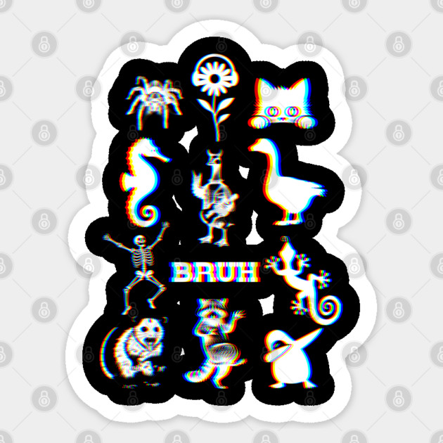 EDM Vaporwave Glitchy Techno Rave Art Collection Sticker by Luxinda