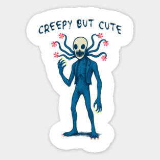 Creepy But Cute Creepypasta Cryptid with Flowers Magnet