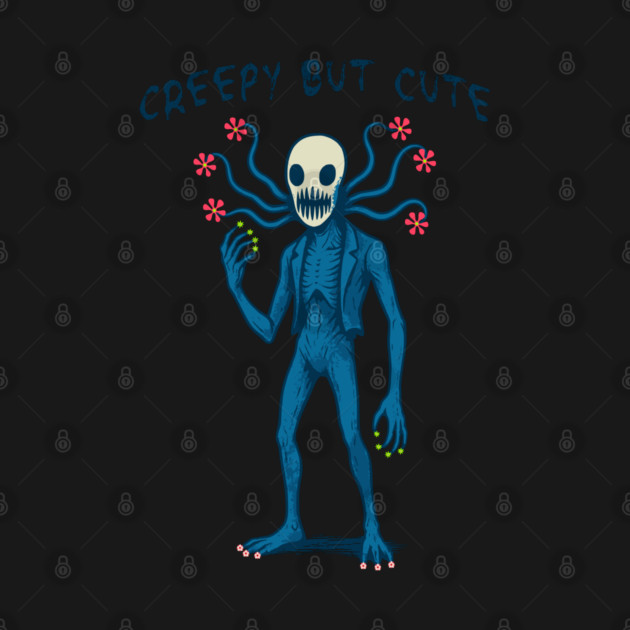 Creepy But Cute Creepypasta Cryptid with Flowers by Luxinda
