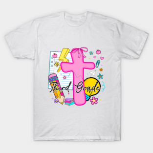 Preppy Third Grade Teacher 3rd Grade Girls Kids Back to School T-Shirt