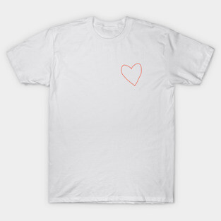 Small Red Heart Valentine Line T-Shirt