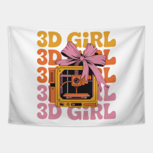 3D Girl 3D Printing 3D Printer 3D Machine Tapestry