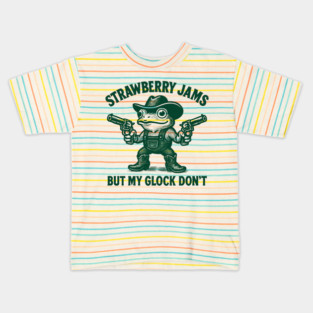 Strawberry-Jams-But-My-Glock-Don’t-Frog Kids T-Shirt