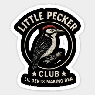 Little Pecker Club Funny Woodpecker Sticker