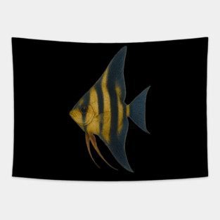 Angelfish - Vintage Japanese Style - Unreal Color Angel Fish Tapestry