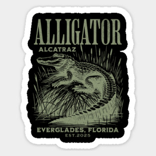 Alligator Alcatraz Everglades Florida Funny Parody Design Sticker